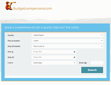 Tablet Screenshot of budgetcampervans.com
